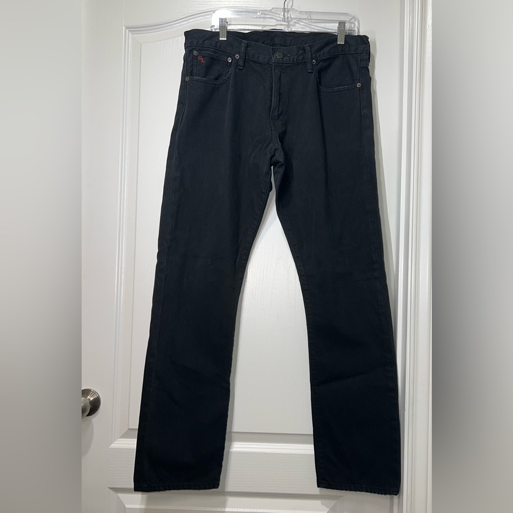 Polo Ralph Lauren Varick Slim Fit Hudson Black Straight Jeans Men’s Size 34x32